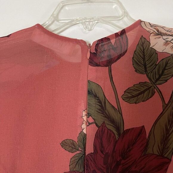 Keepsake The label Mauve ruffle boho floral mini flare dress size small - Picture 6 of 7